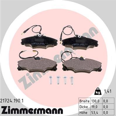 Zimmermann 21724.190.1 - Bremsbelagsatz, Scheibenbremse alexcarstop-ersatzteile.com