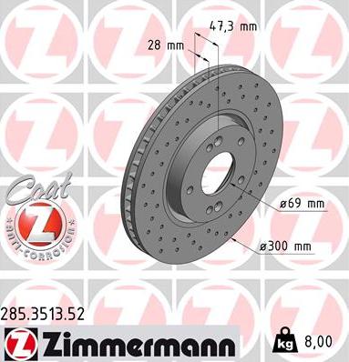 Zimmermann 285.3513.52 - Bremsscheibe alexcarstop-ersatzteile.com