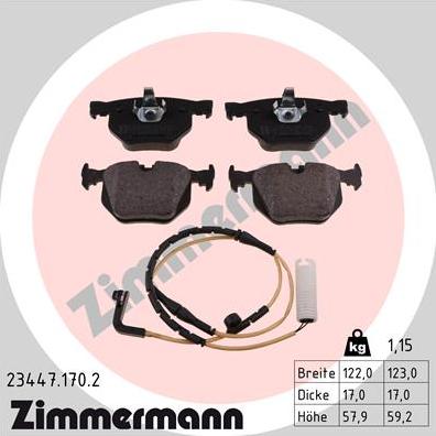 Zimmermann 23447.170.2 - Bremsbelagsatz, Scheibenbremse alexcarstop-ersatzteile.com