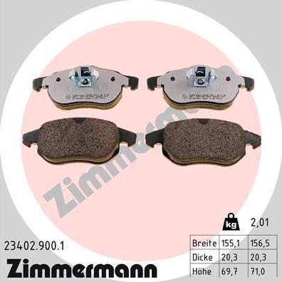 Zimmermann 23402.900.1 - Bremsbelagsatz, Scheibenbremse alexcarstop-ersatzteile.com