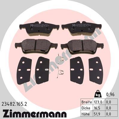 Zimmermann 23482.165.2 - Bremsbelagsatz, Scheibenbremse alexcarstop-ersatzteile.com