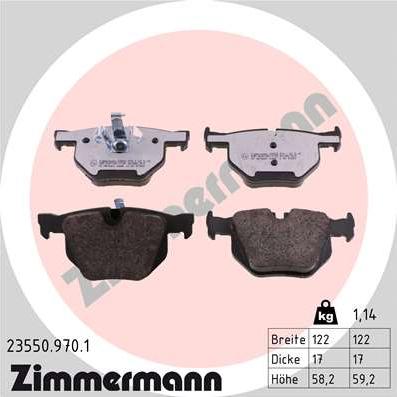 Zimmermann 23550.970.1 - Bremsbelagsatz, Scheibenbremse alexcarstop-ersatzteile.com