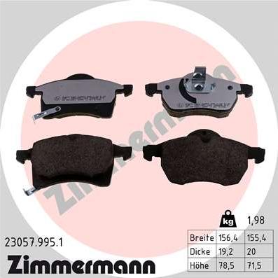 Zimmermann 23057.995.1 - Bremsbelagsatz, Scheibenbremse alexcarstop-ersatzteile.com