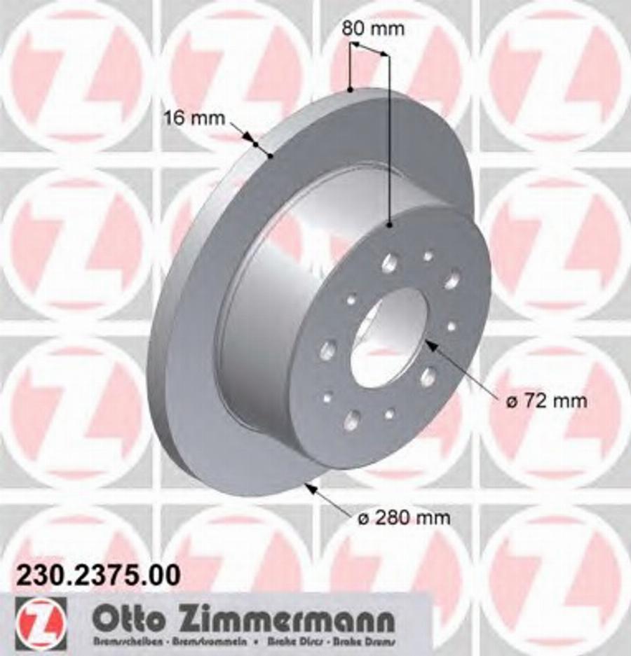 Zimmermann 230.2375.00 - Bremsscheibe alexcarstop-ersatzteile.com