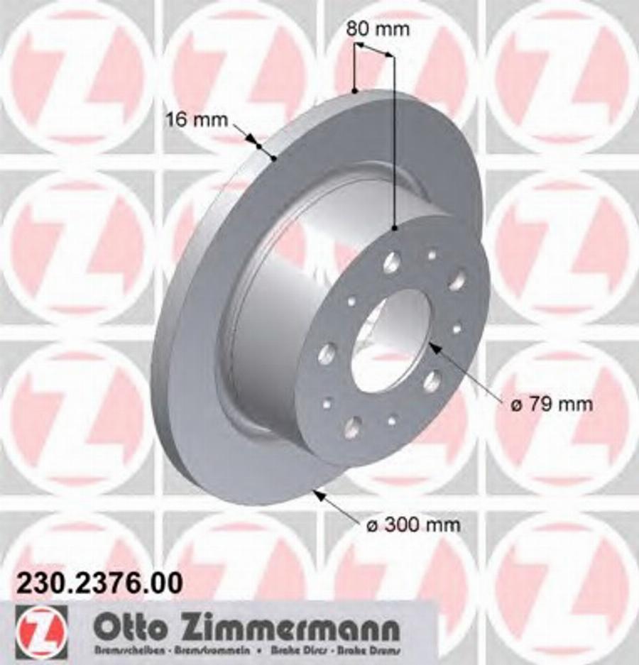 Zimmermann 230.2376.00 - Bremsscheibe alexcarstop-ersatzteile.com