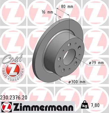 Zimmermann 230.2376.20 - Bremsscheibe alexcarstop-ersatzteile.com