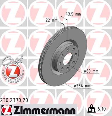 Zimmermann 230.2370.20 - Bremsscheibe alexcarstop-ersatzteile.com