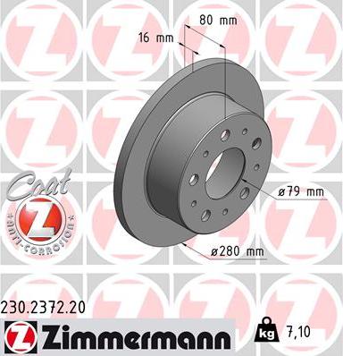 Zimmermann 230.2372.20 - Bremsscheibe alexcarstop-ersatzteile.com