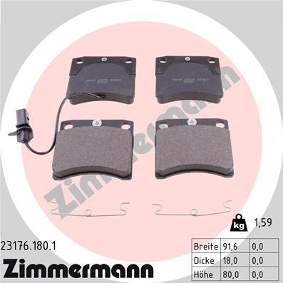 Zimmermann 23176.180.1 - Bremsbelagsatz, Scheibenbremse alexcarstop-ersatzteile.com