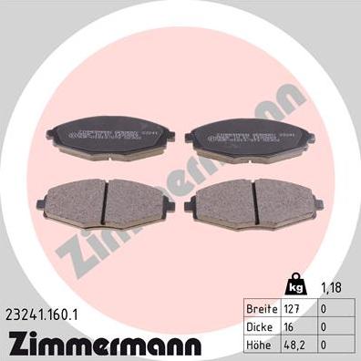 Zimmermann 23241.160.1 - Bremsbelagsatz, Scheibenbremse alexcarstop-ersatzteile.com