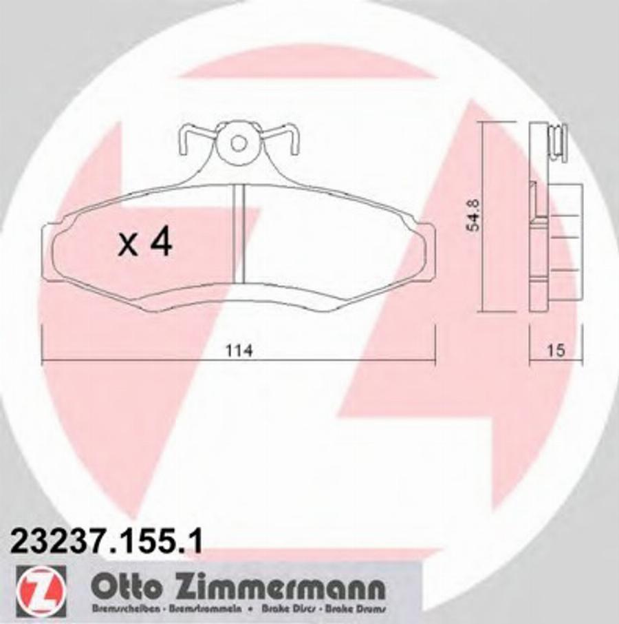 Zimmermann 23237.155.1 - Bremsbelagsatz, Scheibenbremse alexcarstop-ersatzteile.com