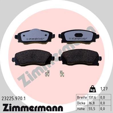 Zimmermann 23225.970.1 - Bremsbelagsatz, Scheibenbremse alexcarstop-ersatzteile.com