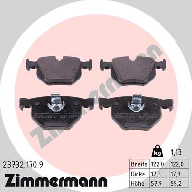 Zimmermann 23732.170.9 - Bremsbelagsatz, Scheibenbremse alexcarstop-ersatzteile.com