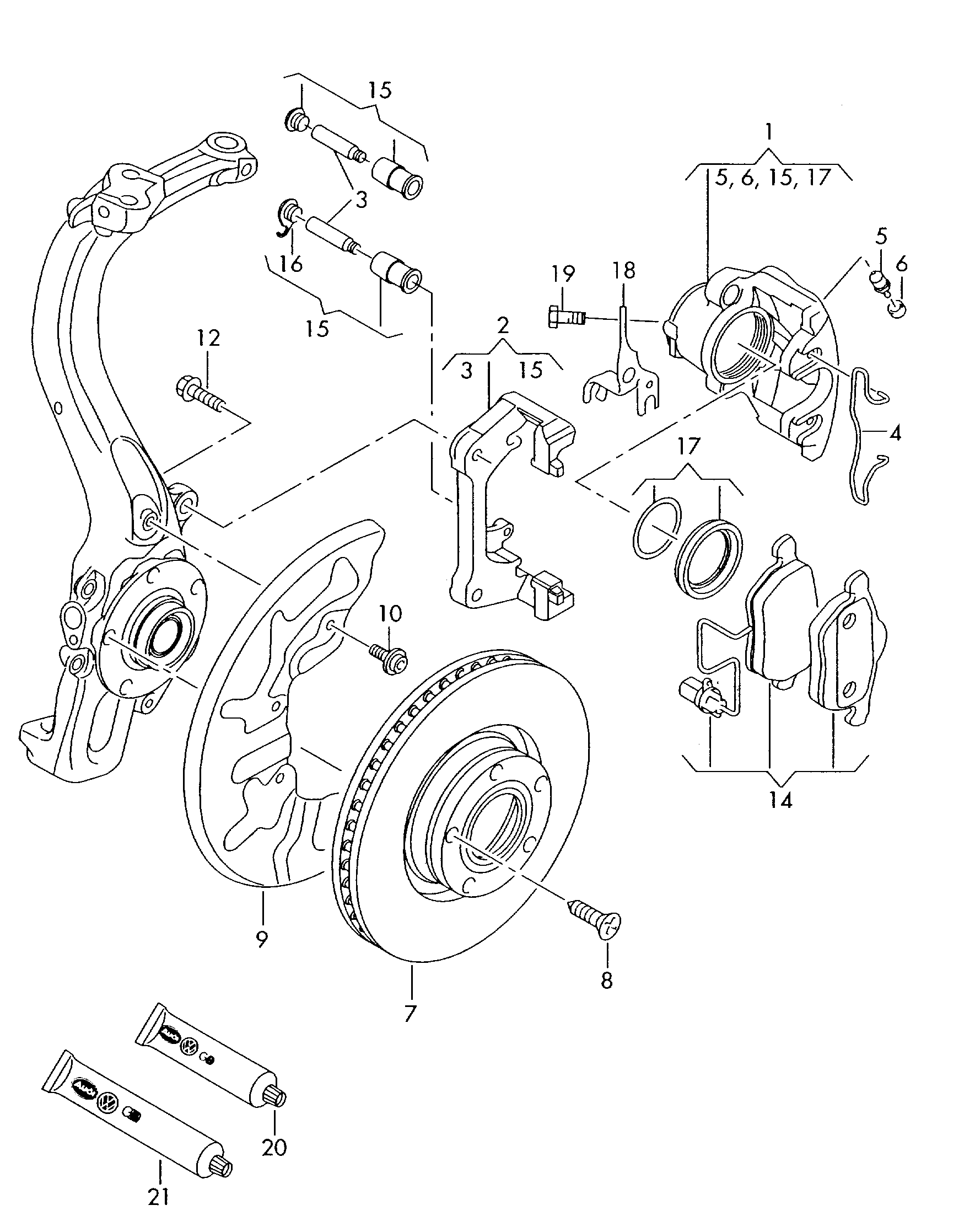 Skoda 4B0 615 125 A - Halter, Bremssattel alexcarstop-ersatzteile.com