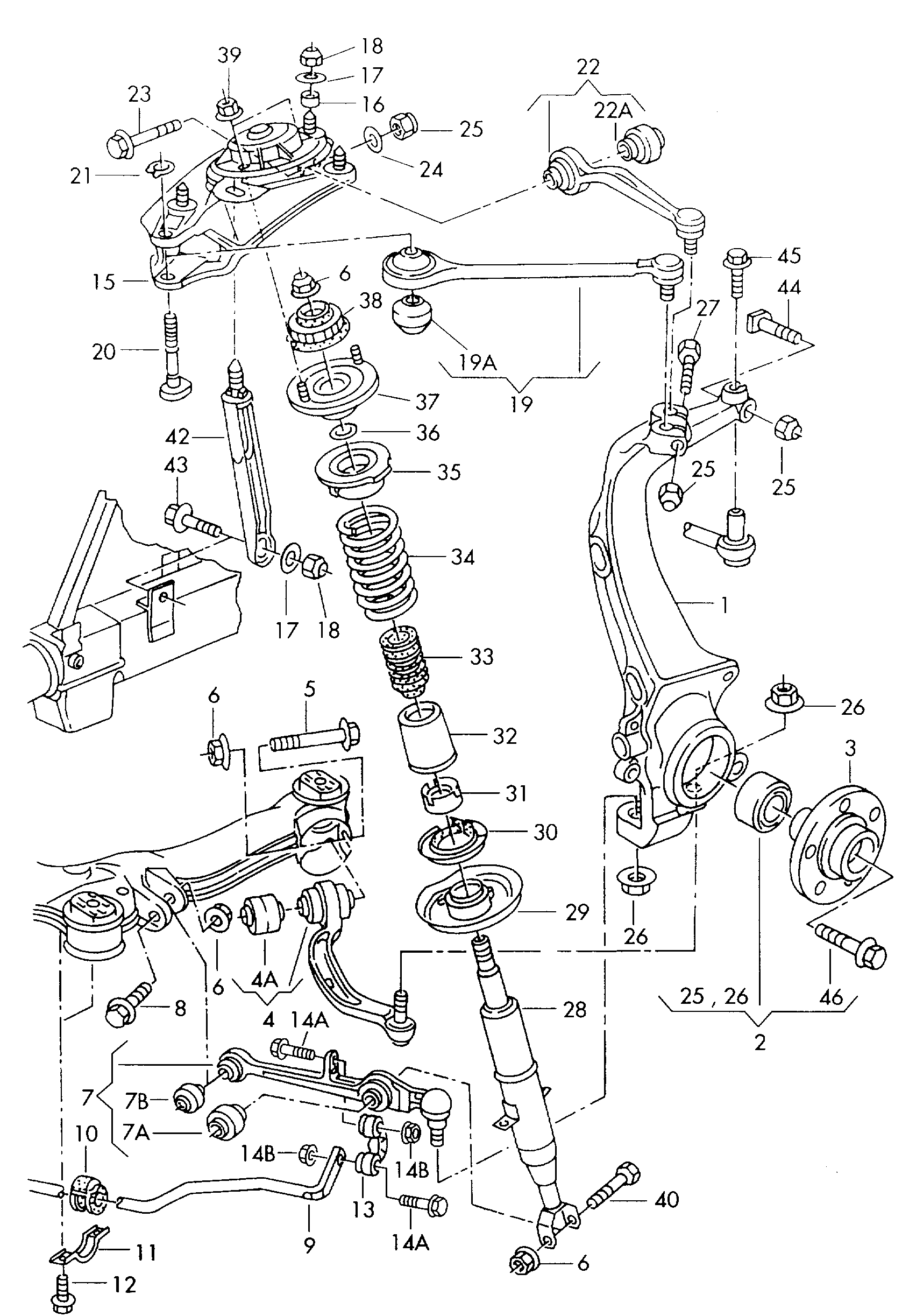 VAG 4D0407505A - Lenker, Radaufhängung alexcarstop-ersatzteile.com