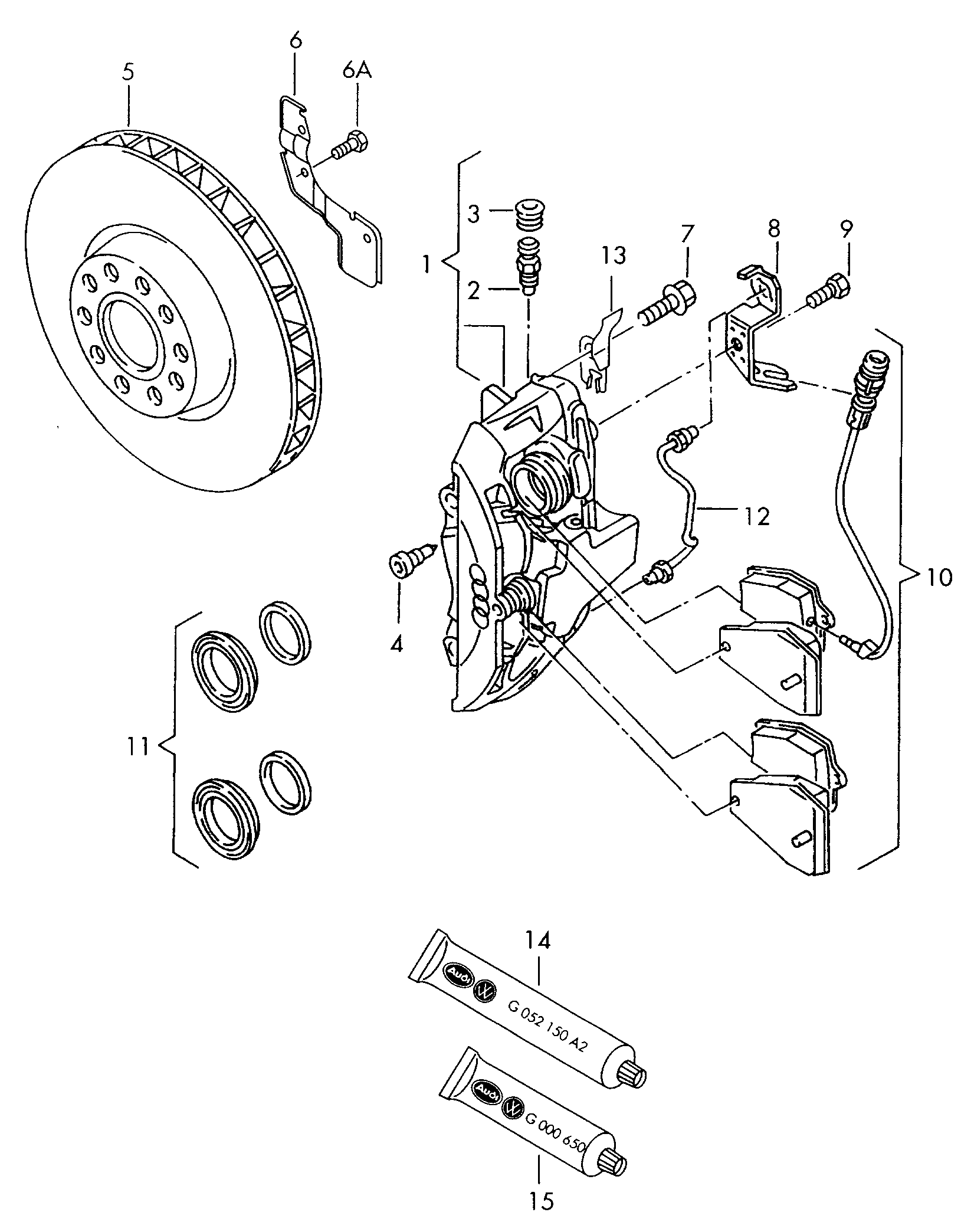 Skoda 4D0698151E - Bremsbelagsatz, Scheibenbremse alexcarstop-ersatzteile.com