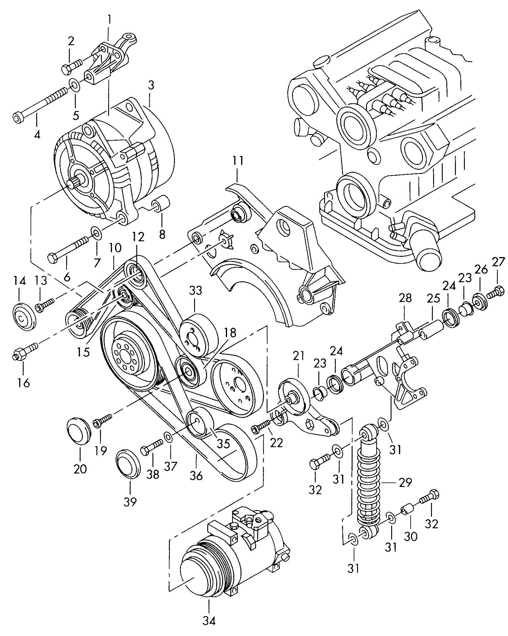 VW 059 903 341 - Umlenk / Führungsrolle, Keilrippenriemen alexcarstop-ersatzteile.com