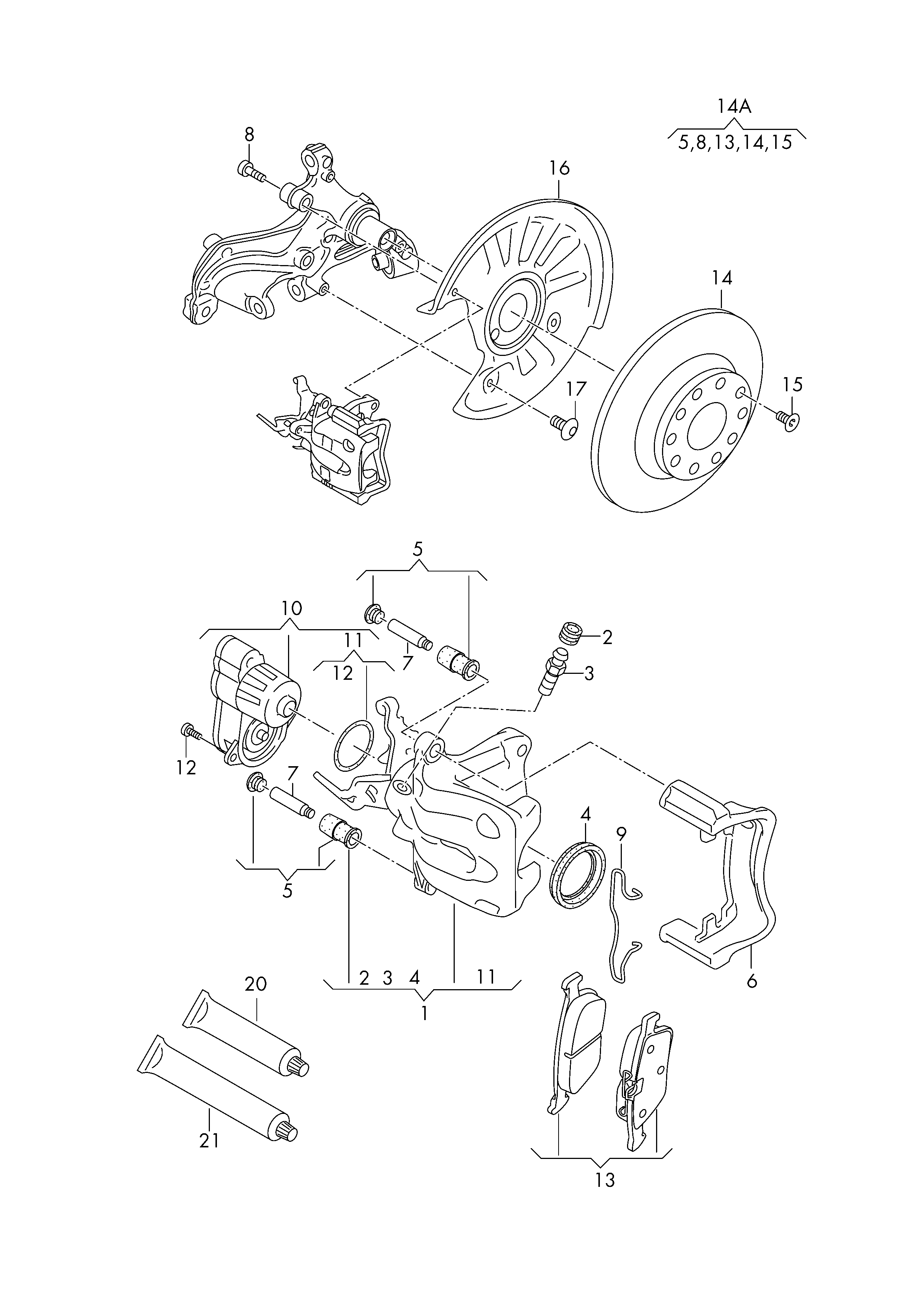 Seat 8V0 698 451 B - Bremsbelagsatz, Scheibenbremse alexcarstop-ersatzteile.com