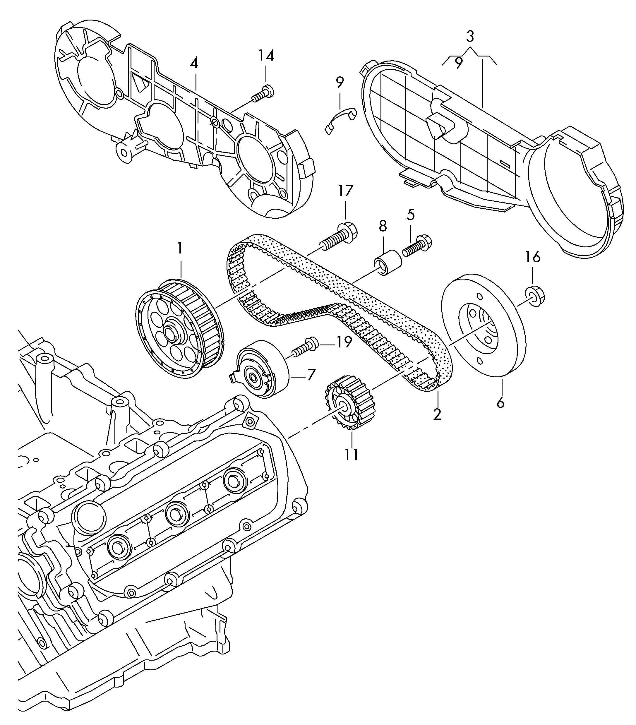 AUDI 057 109 243 M - Spannrolle, Zahnriemen alexcarstop-ersatzteile.com