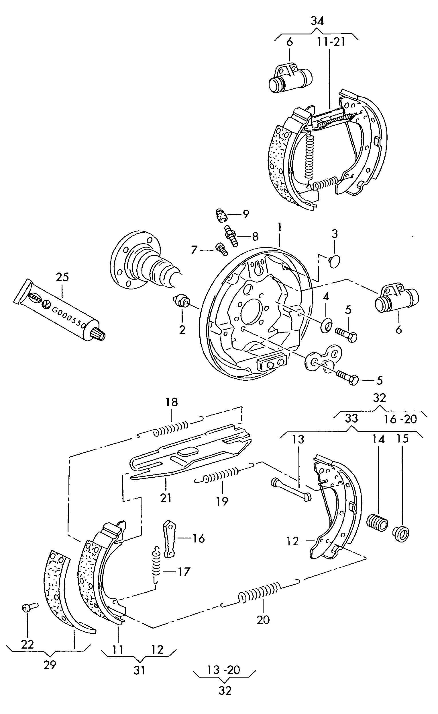 VAG 6R0 698 520X - Bremsbackensatz alexcarstop-ersatzteile.com