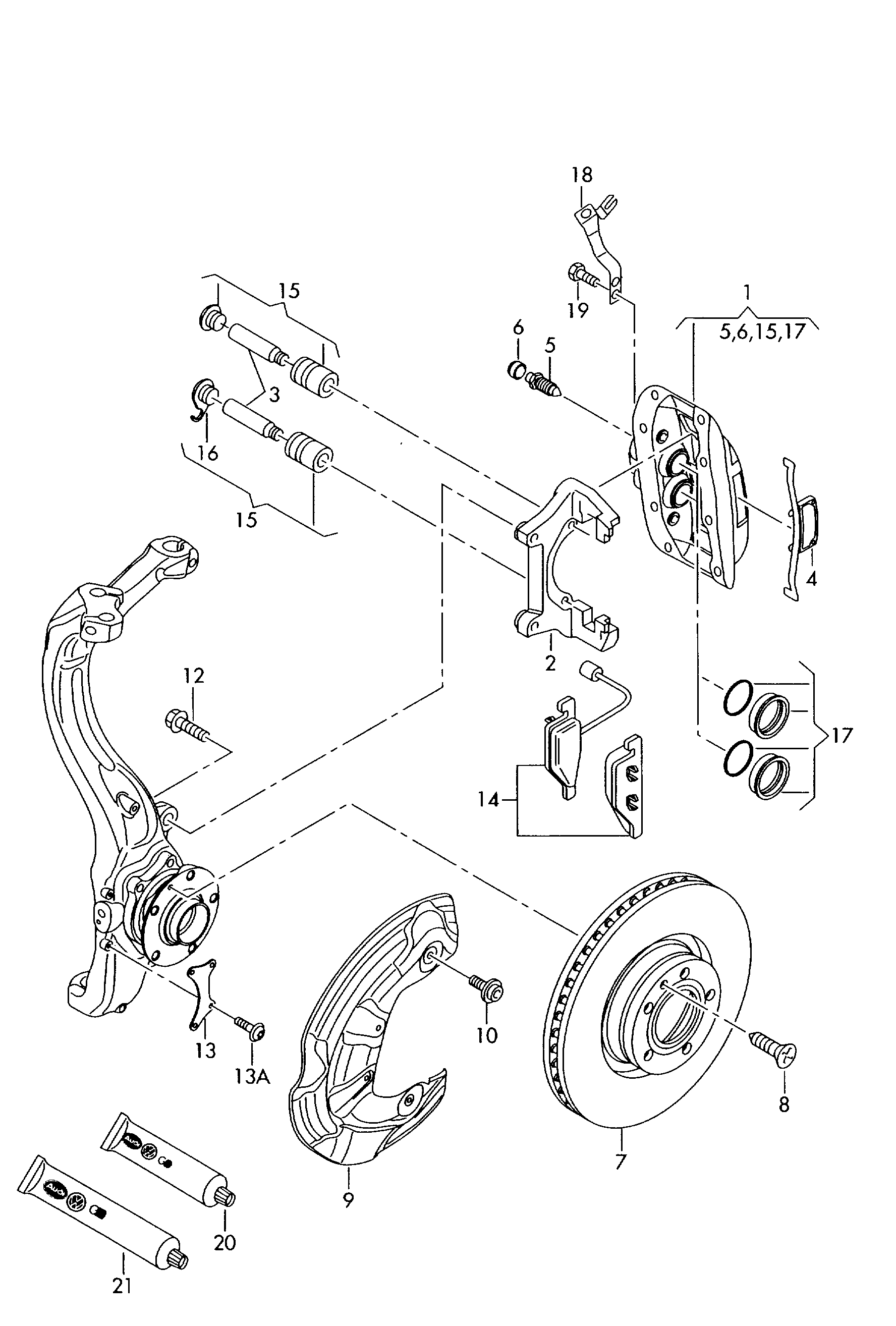 VAG 4E0698647 - Führungshülsensatz, Bremssattel alexcarstop-ersatzteile.com