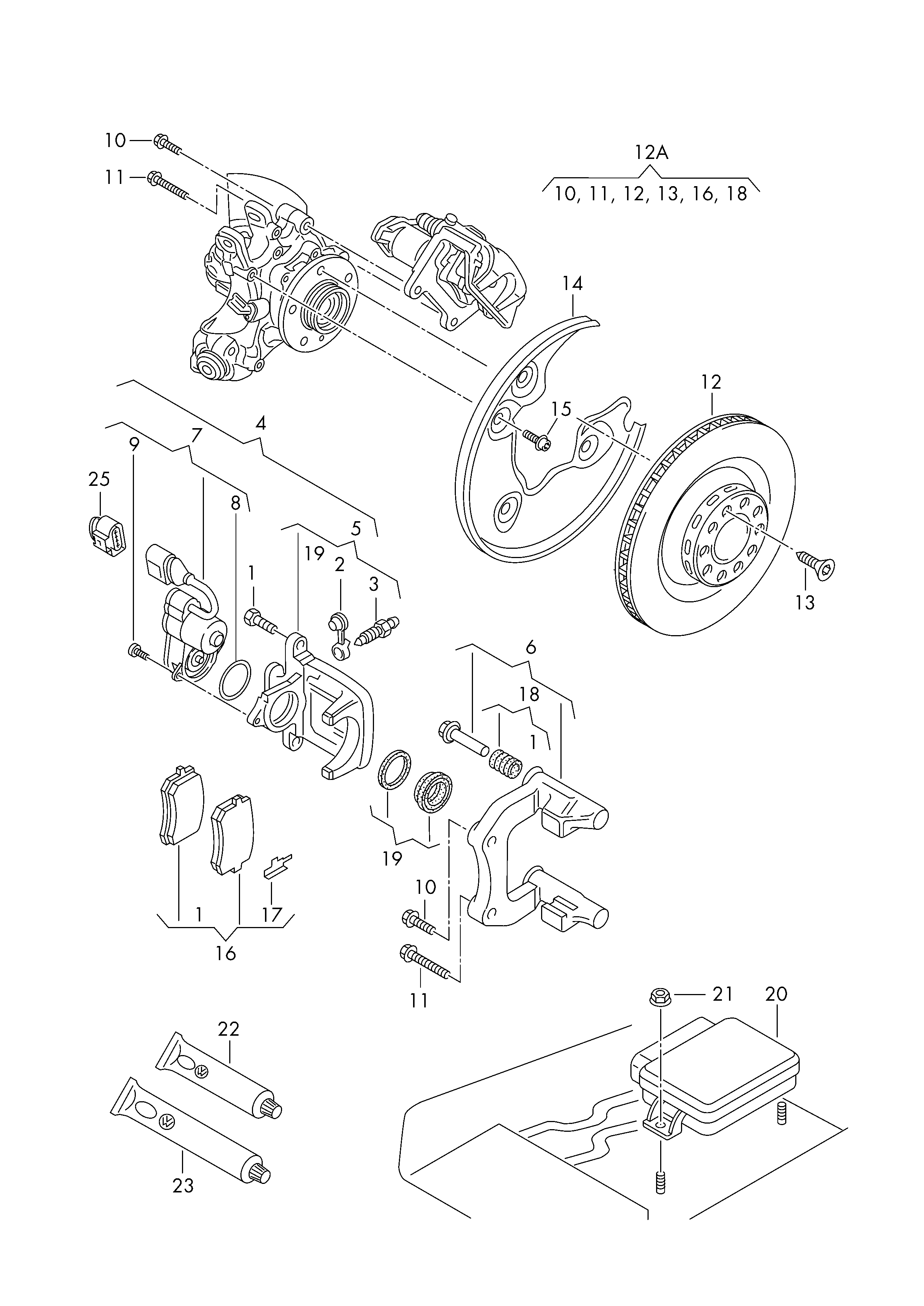 VAG 8K0 698 451 C - Bremsbelagsatz, Scheibenbremse alexcarstop-ersatzteile.com