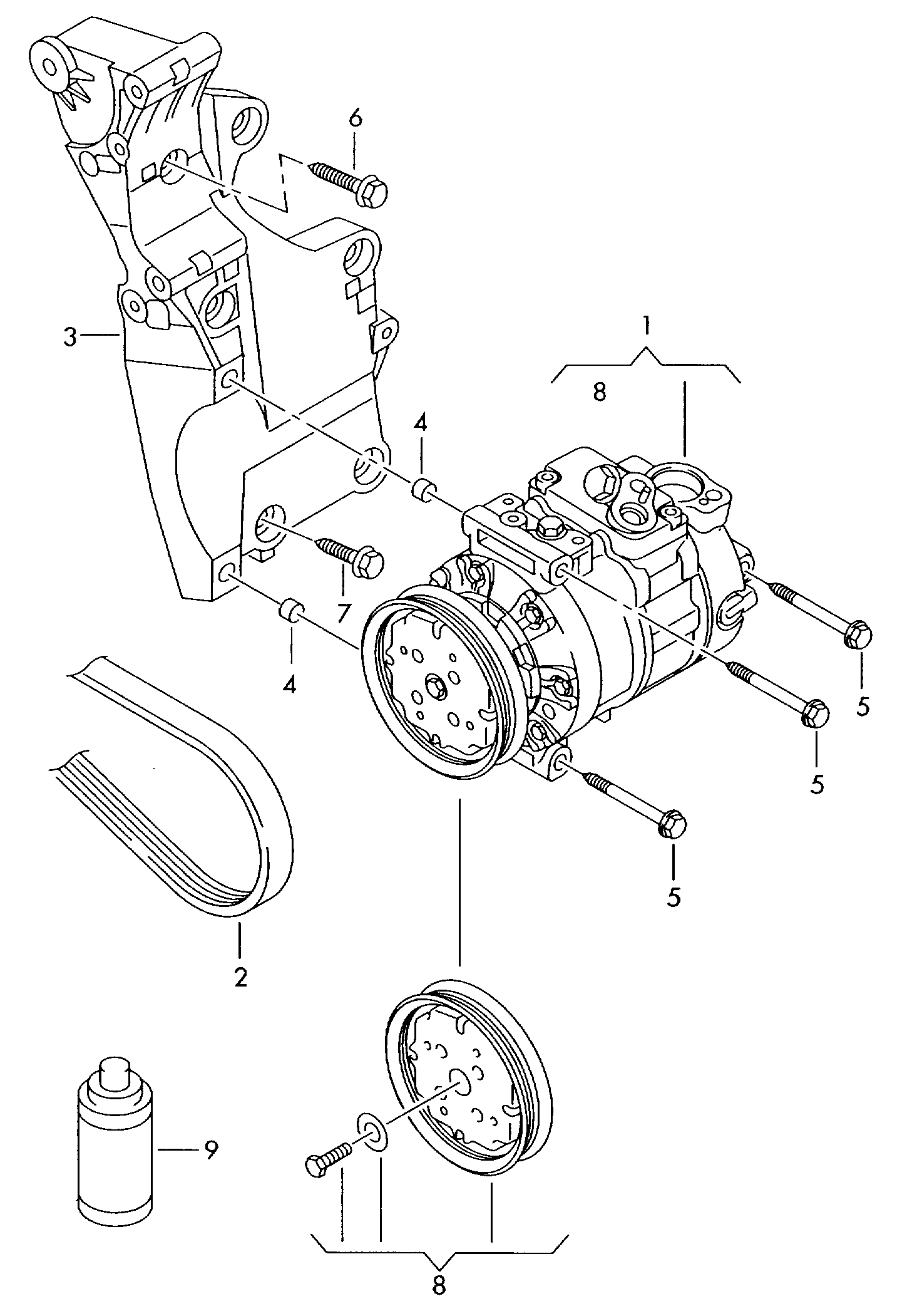 Mercedes-Benz 1K0820803J - Kompressor, Klimaanlage alexcarstop-ersatzteile.com