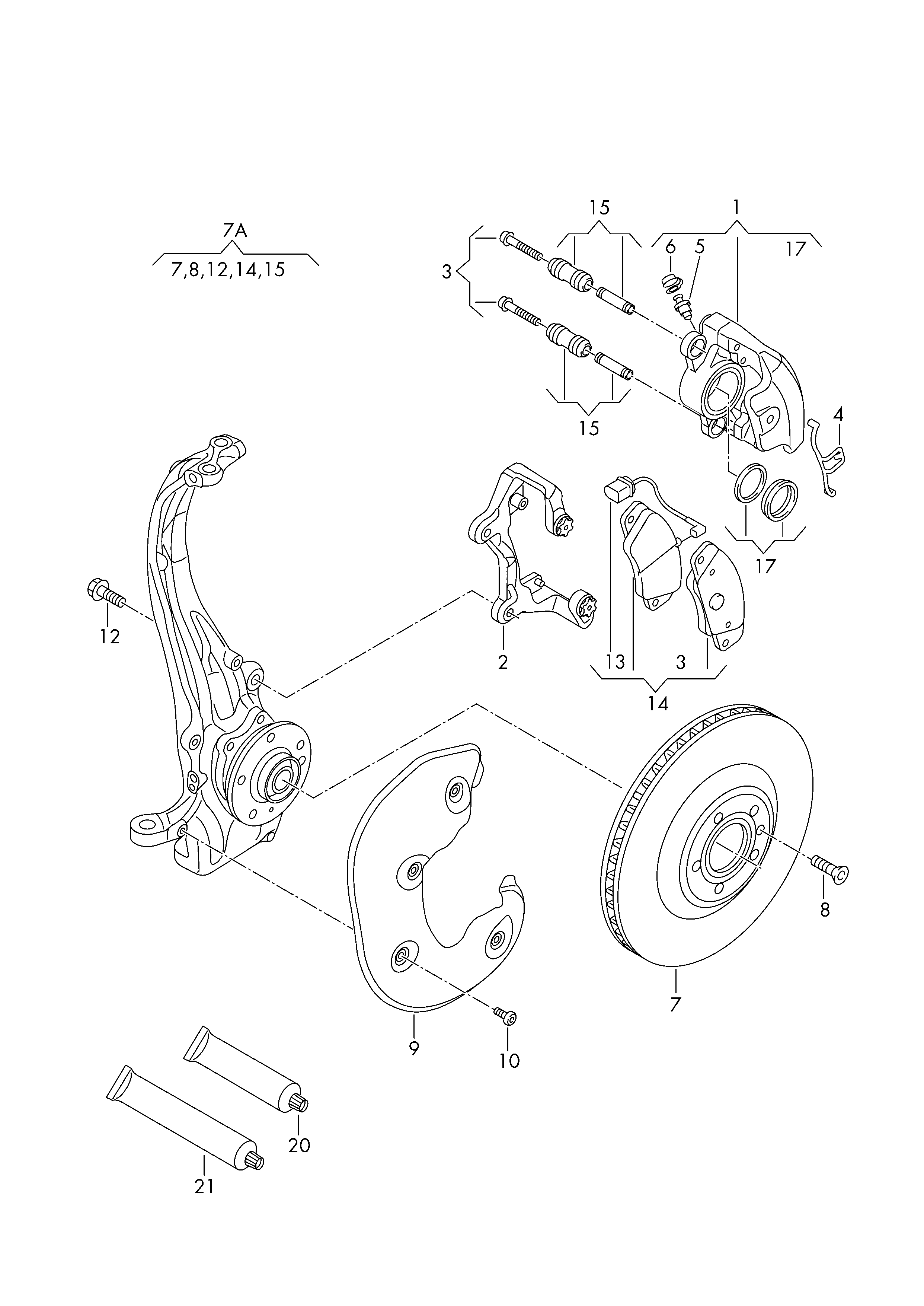 Seat 8K0698151H - Bremsbelagsatz, Scheibenbremse alexcarstop-ersatzteile.com