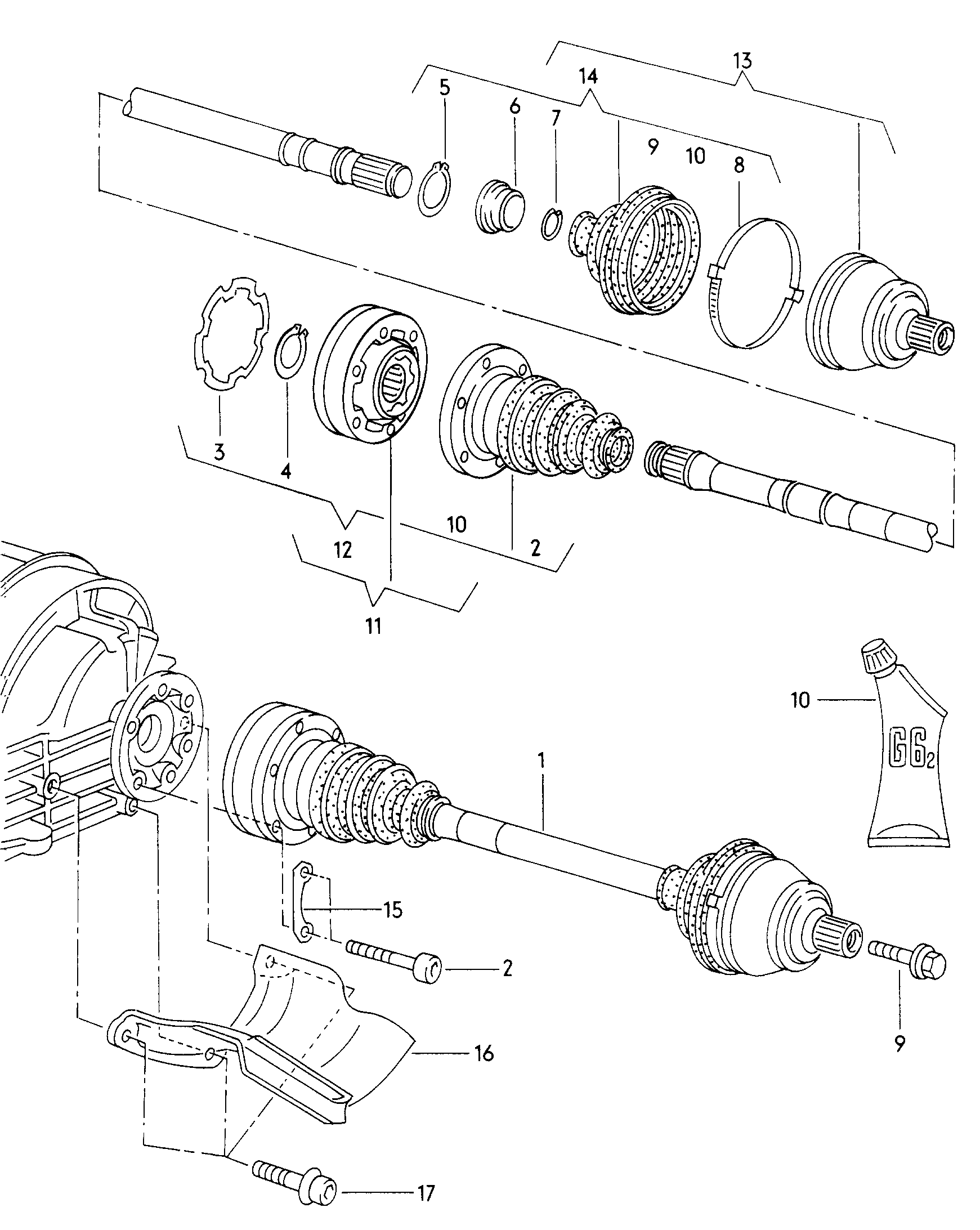 VAG 4D0 598 203 A - Faltenbalg, Antriebswelle alexcarstop-ersatzteile.com