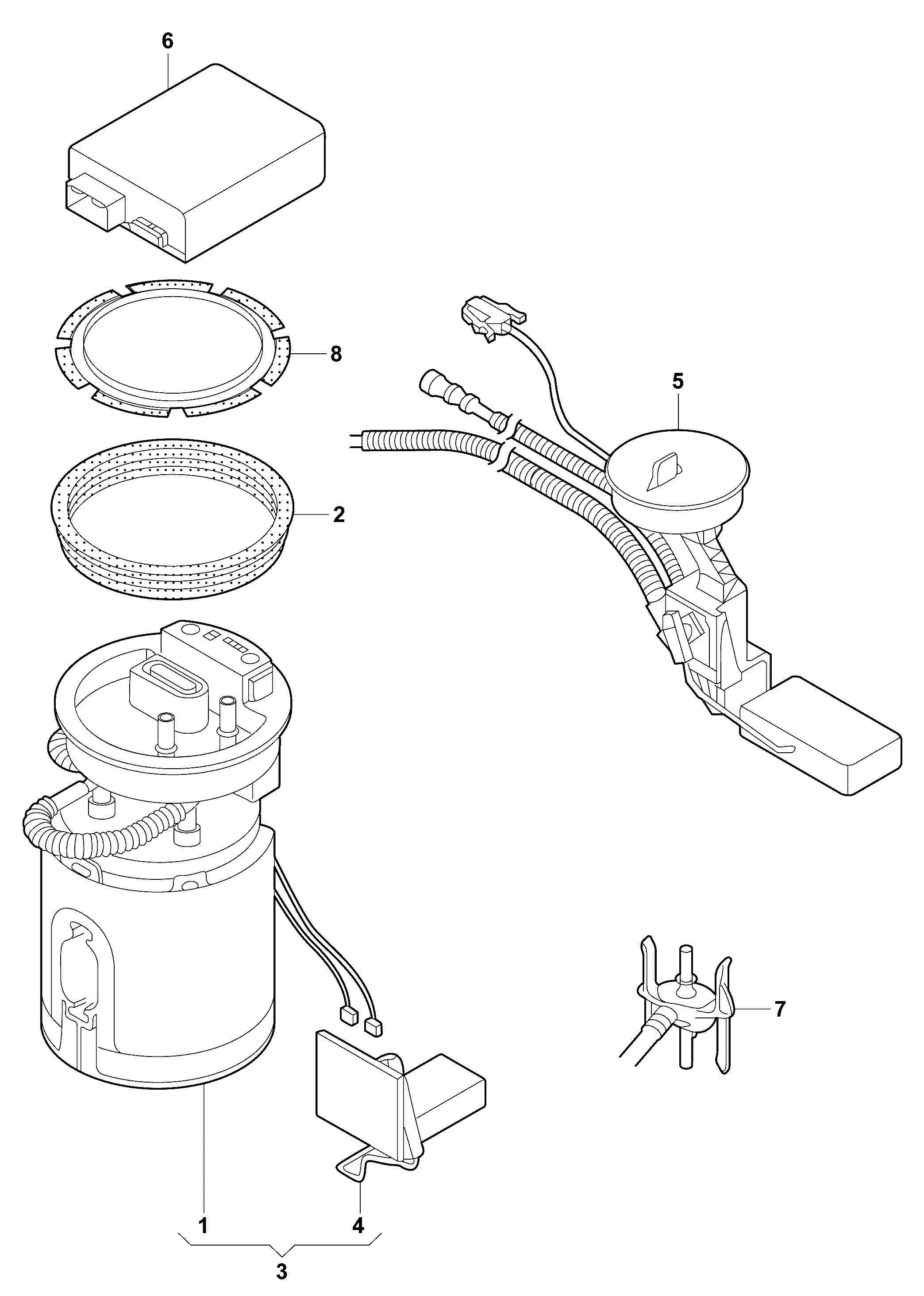 VW 8Z0 919 051A - Kraftstoffpumpe alexcarstop-ersatzteile.com