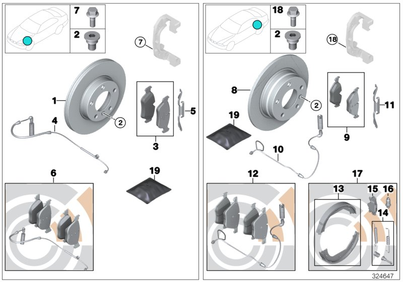 BMW 34212339290 - Bremsbelagsatz, Scheibenbremse alexcarstop-ersatzteile.com