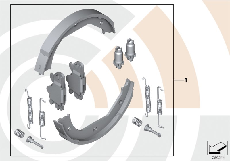 BMW 34212213311 - Bremsbackensatz, Feststellbremse alexcarstop-ersatzteile.com