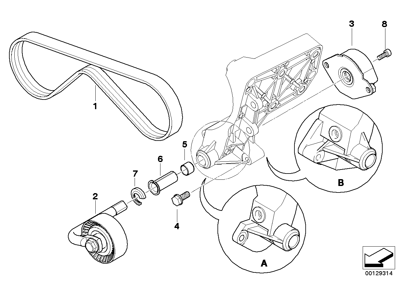 BMW 64 55 7 788 684 - Umlenk / Führungsrolle, Keilrippenriemen alexcarstop-ersatzteile.com