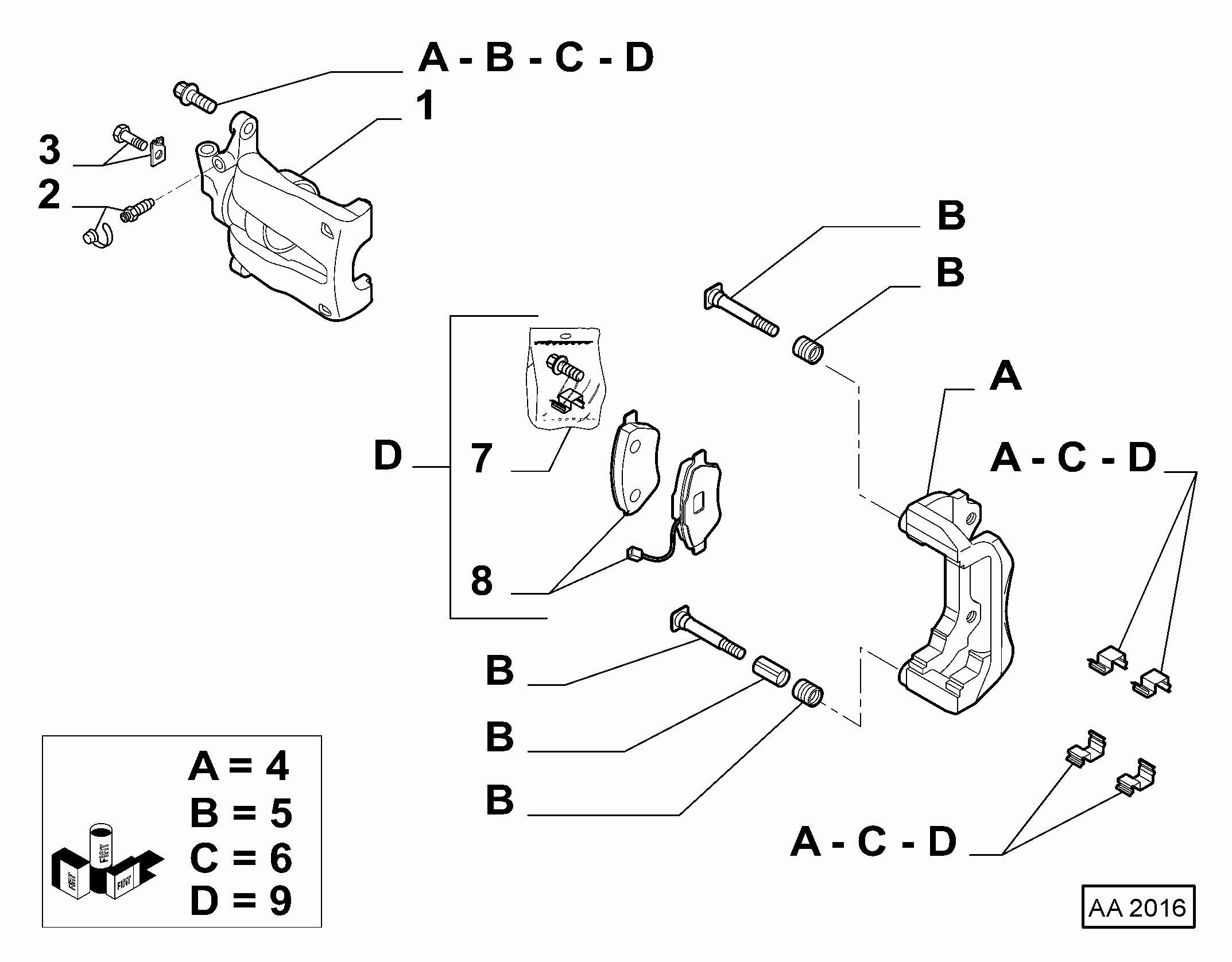 FIAT 77365468 - Bremsbelagsatz, Scheibenbremse alexcarstop-ersatzteile.com