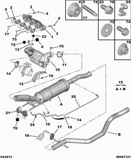 PEUGEOT 1713.74 - Rohrverbinder, Abgasanlage alexcarstop-ersatzteile.com