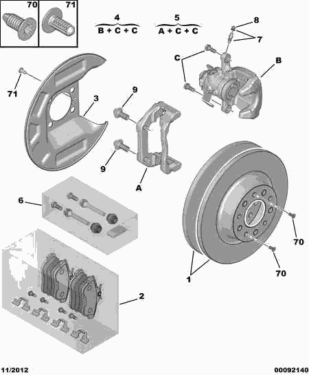 CITROËN/PEUGEOT 4254 97 - Bremsbelagsatz, Scheibenbremse alexcarstop-ersatzteile.com