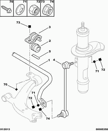 PEUGEOT (DF-PSA) 5087.61 - Stange / Strebe, Stabilisator alexcarstop-ersatzteile.com