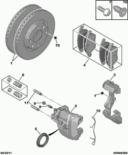 CITROËN 4253 44 - Bremsbelagsatz, Scheibenbremse alexcarstop-ersatzteile.com