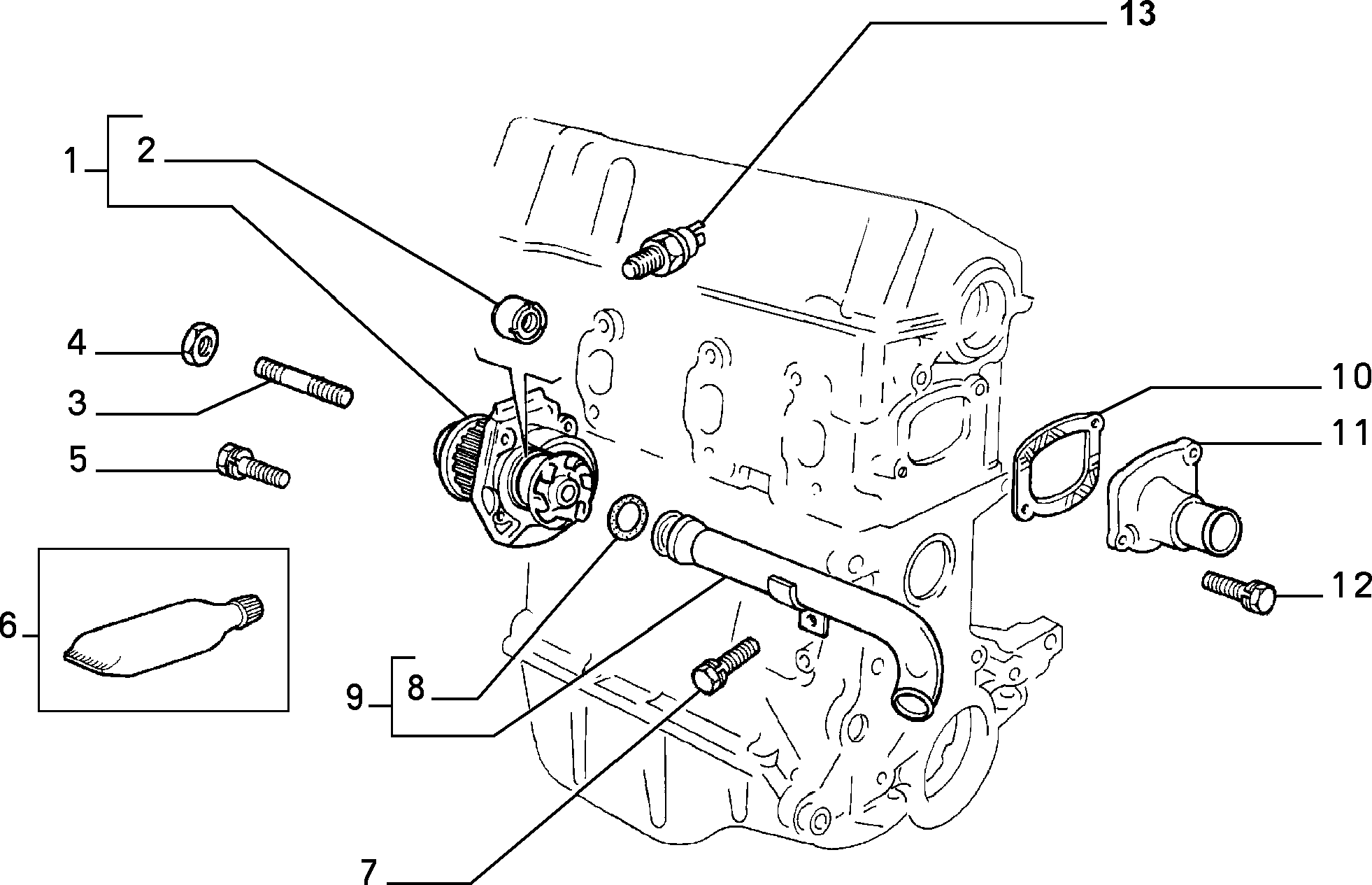 Alfarome/Fiat/Lanci 46531183 - Wasserpumpe alexcarstop-ersatzteile.com