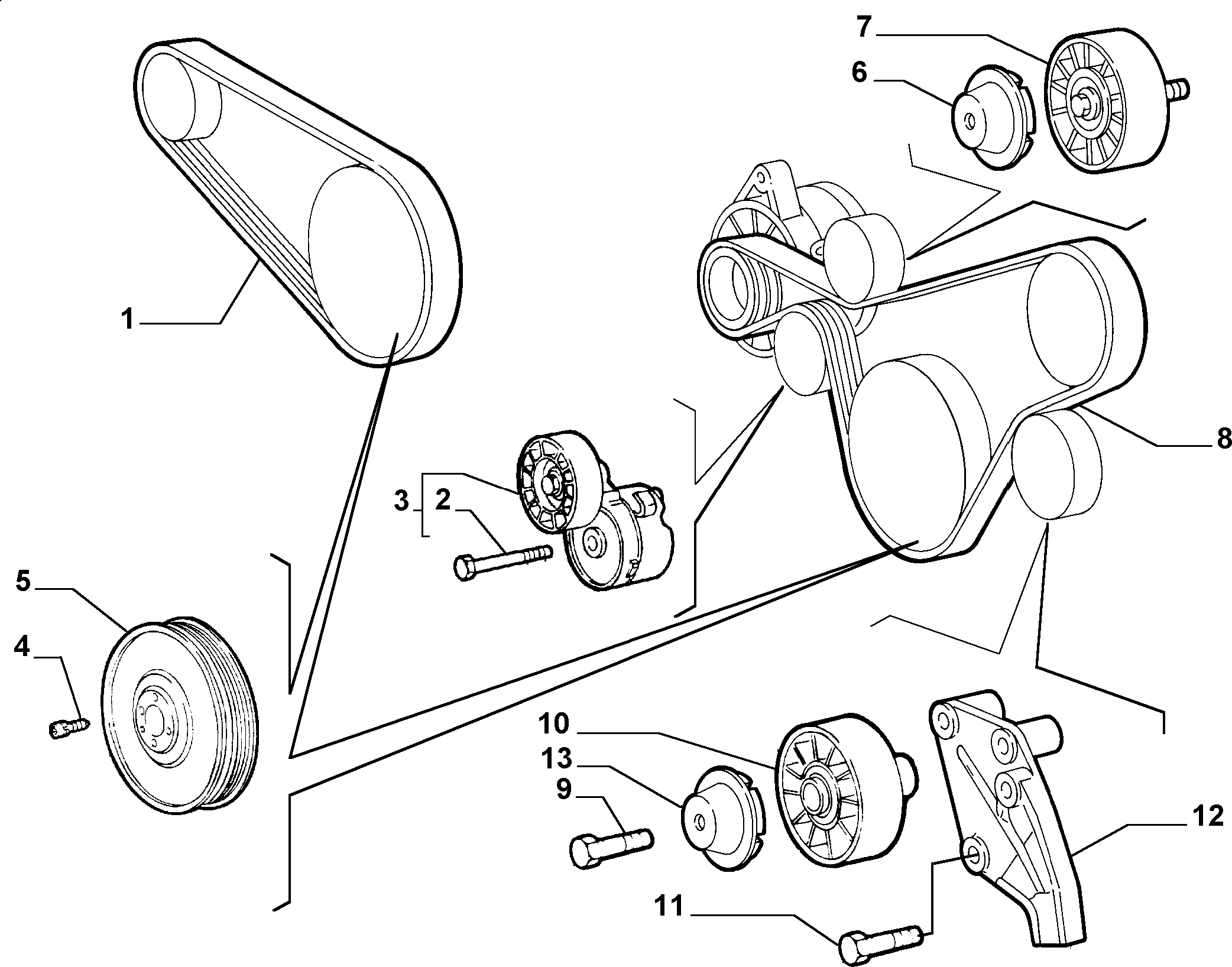 Lancia 46546374 - Keilrippenriemensatz alexcarstop-ersatzteile.com