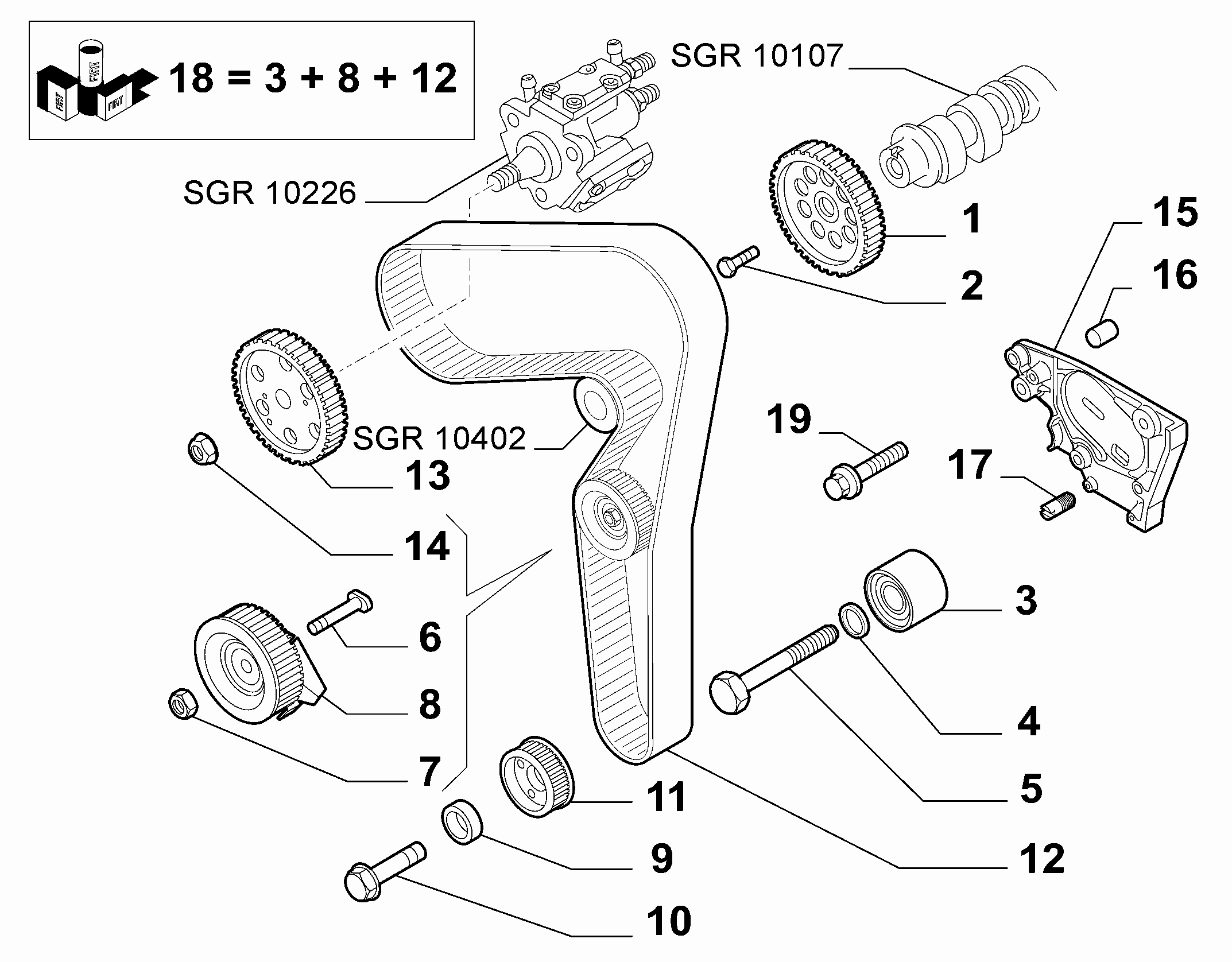 Vauxhall 55238027 - Spannrolle, Zahnriemen alexcarstop-ersatzteile.com