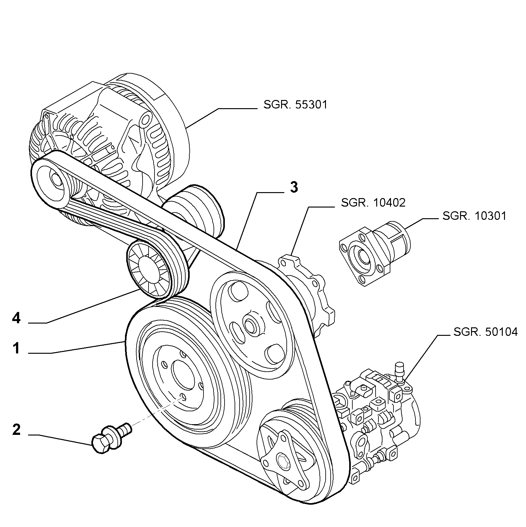 Chrysler 51821652 - Umlenk / Führungsrolle, Keilrippenriemen alexcarstop-ersatzteile.com