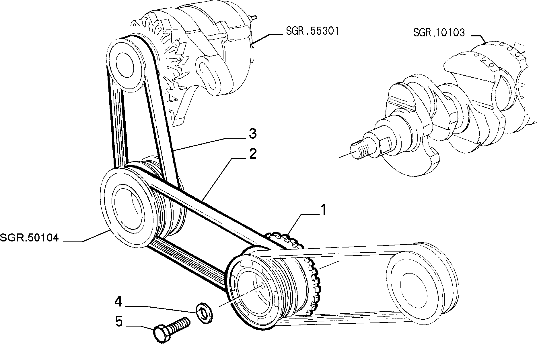 Lancia 46517850 - Keilrippenriemen alexcarstop-ersatzteile.com