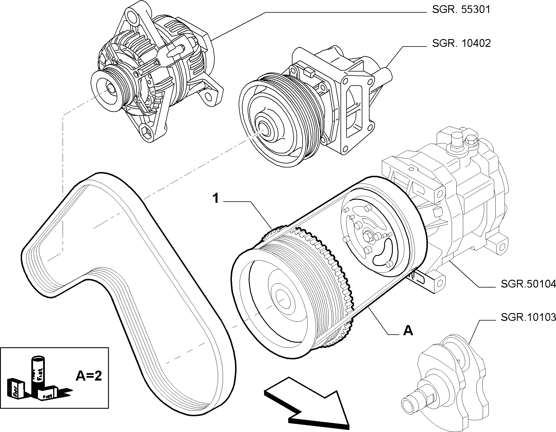 FIAT 71719034 - Keilrippenriemen alexcarstop-ersatzteile.com