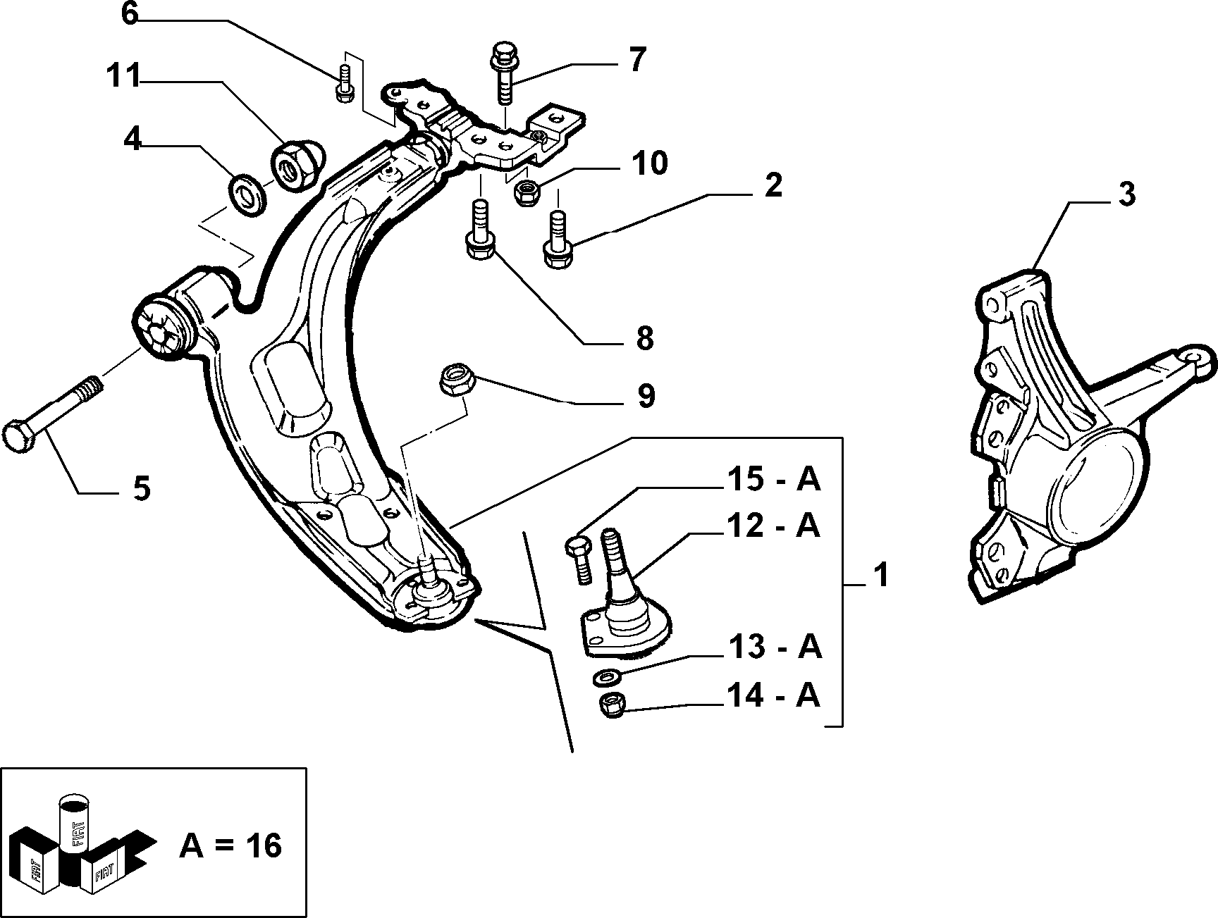 FIAT 14 075 821 - Mutter, Abgaskrümmer alexcarstop-ersatzteile.com