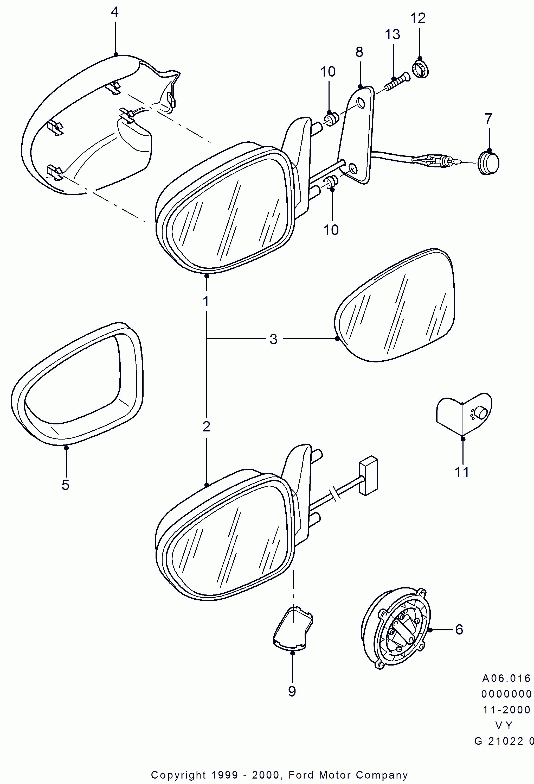 FORD 7321371 - Spiegelglas, Außenspiegel alexcarstop-ersatzteile.com