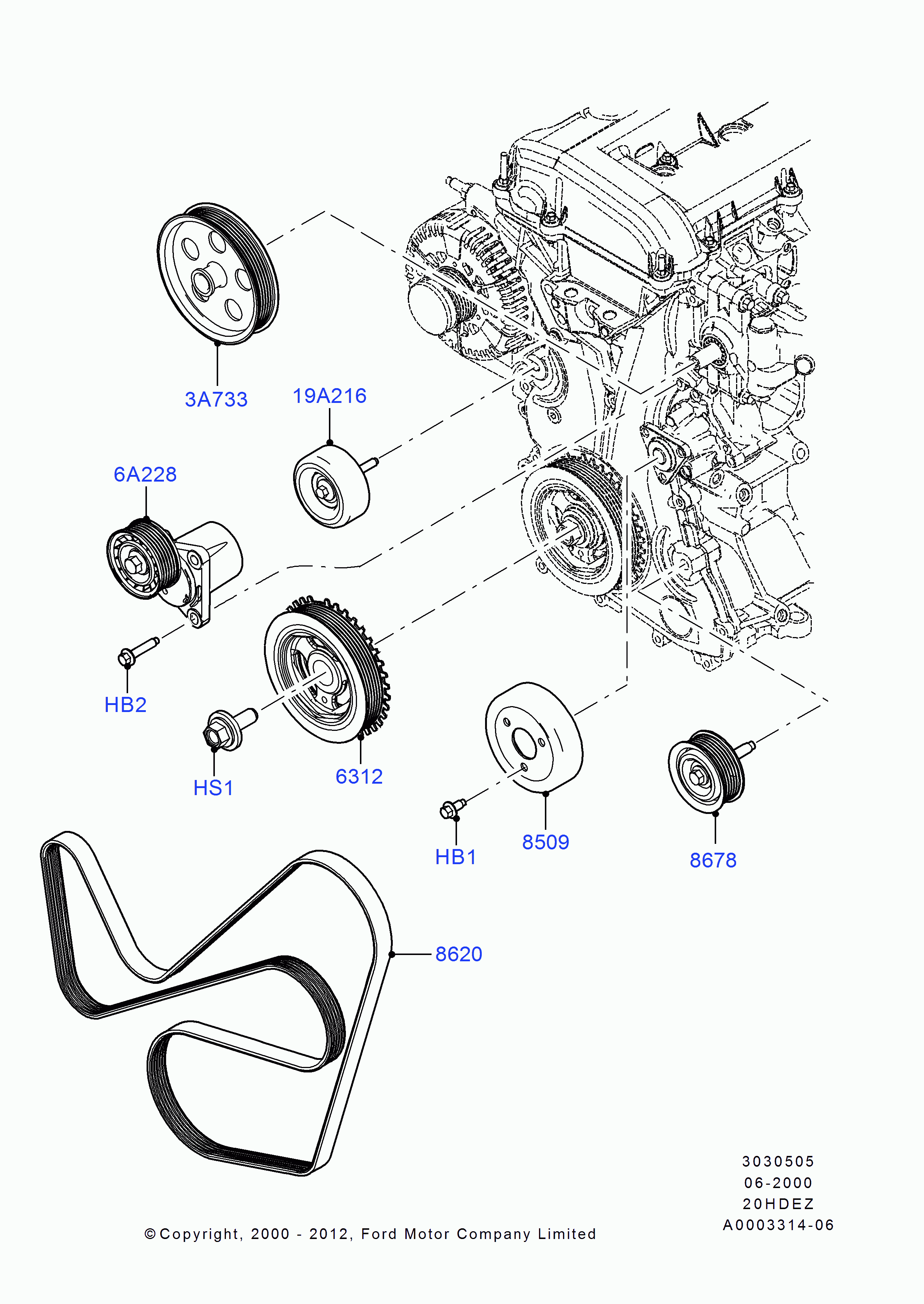 FORD 1073096 - Umlenk / Führungsrolle, Keilrippenriemen alexcarstop-ersatzteile.com