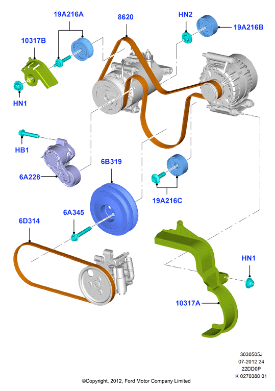 FORD 1465190 - Keilrippenriemen alexcarstop-ersatzteile.com