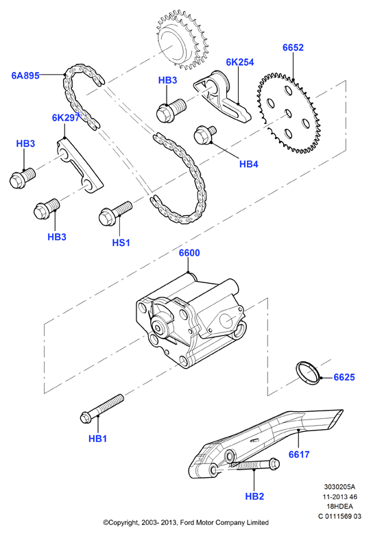 FORD 1 119 857 - Steuerkettensatz alexcarstop-ersatzteile.com