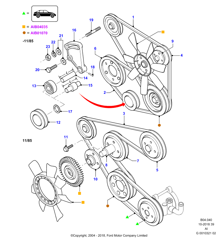 FORD 1057840 - Keilrippenriemen alexcarstop-ersatzteile.com